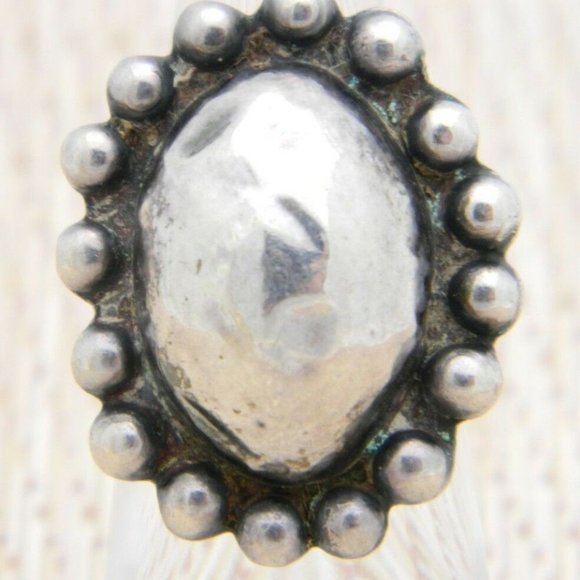 Vintage Jewelry - .925 Sterling Silver Modernist Dimpled Flower